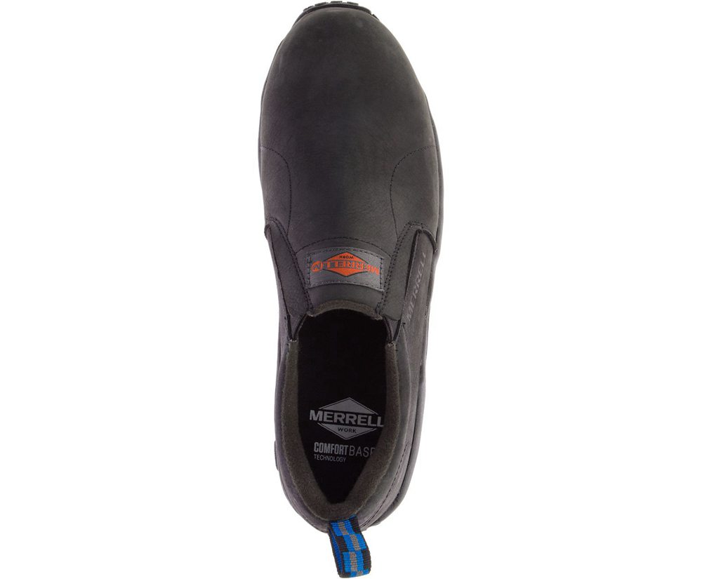 Merrell Slip Ons Black - Jungle Moc Leather Comp Toe Wide Width - Mens 34FHWOLQA